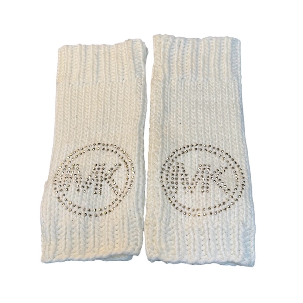 MICHAEL Michael Kors White Fingerless Knit Gloves
